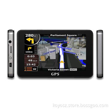5-inch TFT Touchscreen GPS Navigator with FM, Bluetooth and A/V-in Functions